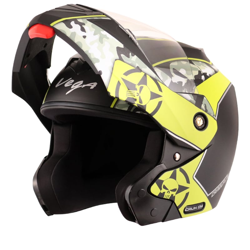 Vega მოდულარი ჩაფხუტი Crux Dx Camouflage Dull Black Neon Yellow, ფოტო 1