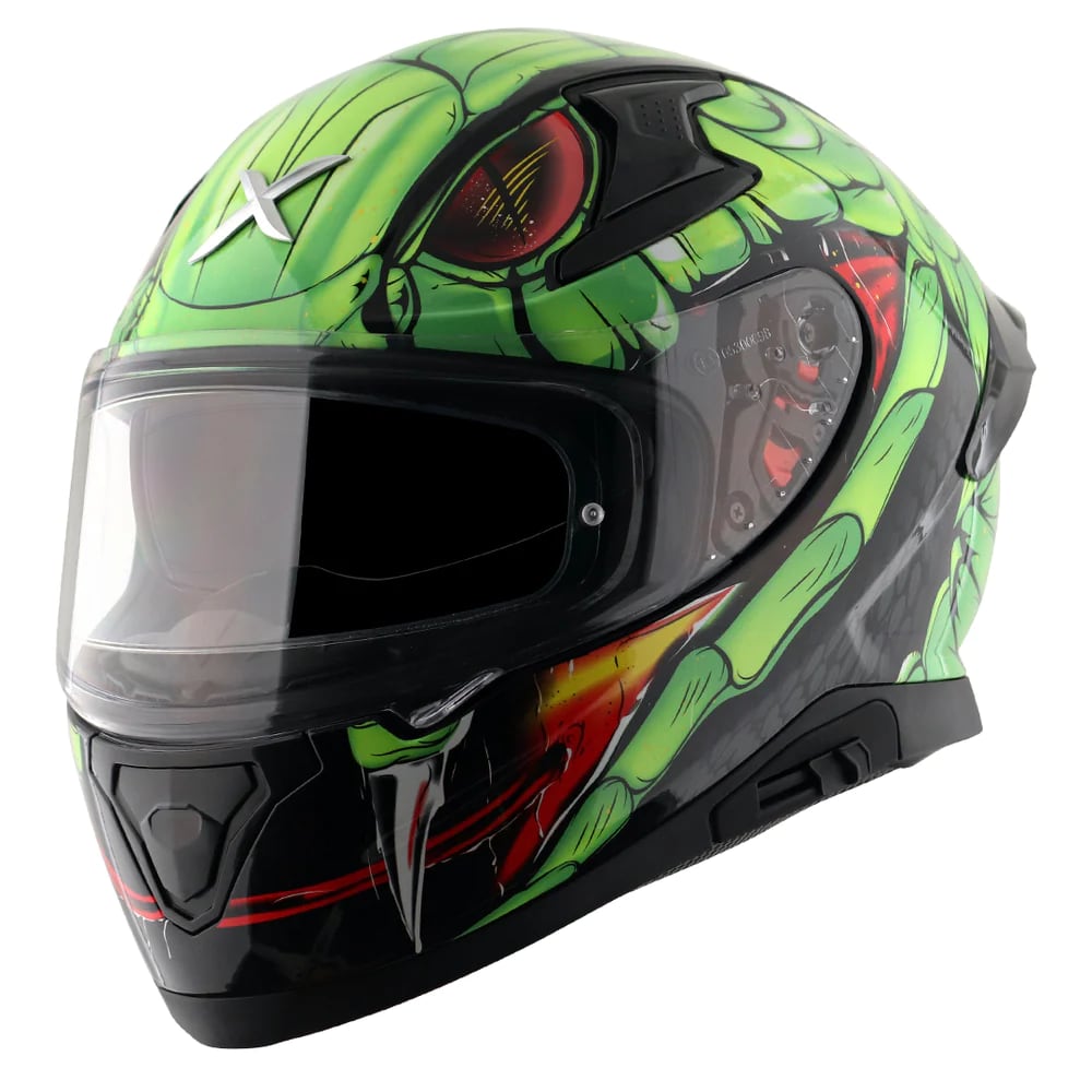 AXOR APEX Venomous Black Neon Green დახურული ჩაფხუტი, ფოტო 1