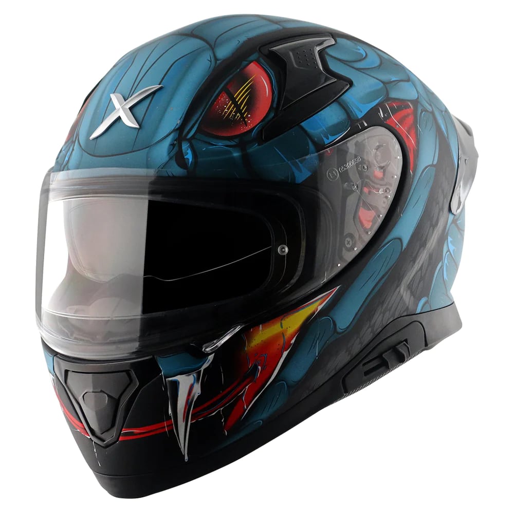 AXOR APEX Venomous Dull Black Blue დახურული ჩაფხუტი, ფოტო 1