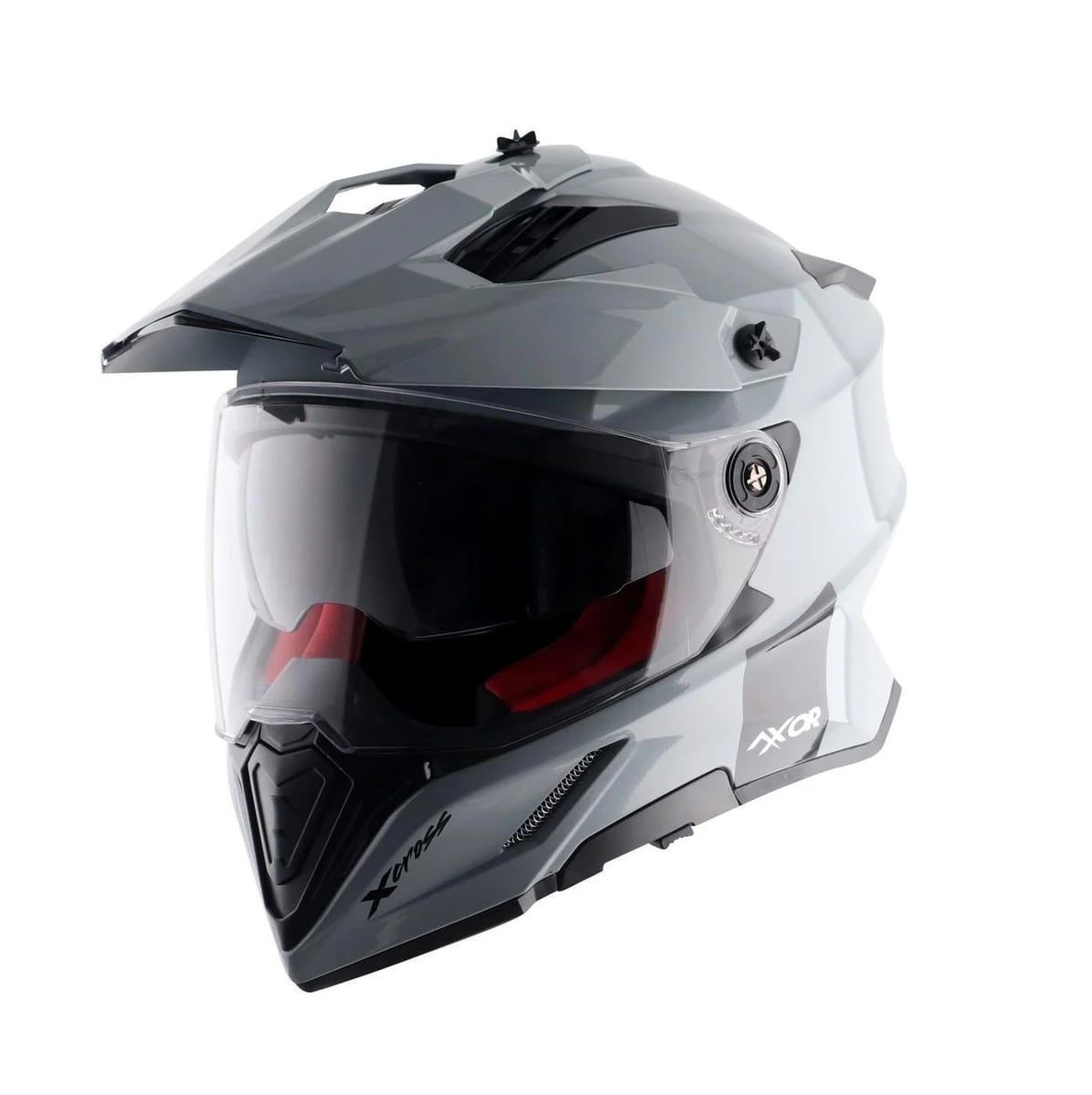 AXOR X-CROSS დახურული ჩაფხუტი SOLID NARDO GREY DUAL VISOR, ფოტო 1