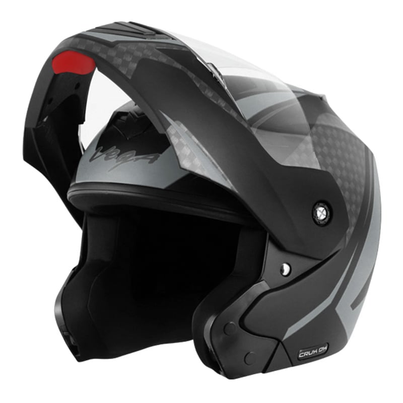 Vega მოდულარი ჩაფხუტი Crux Dx Checks Dull Black Silver, ფოტო 1