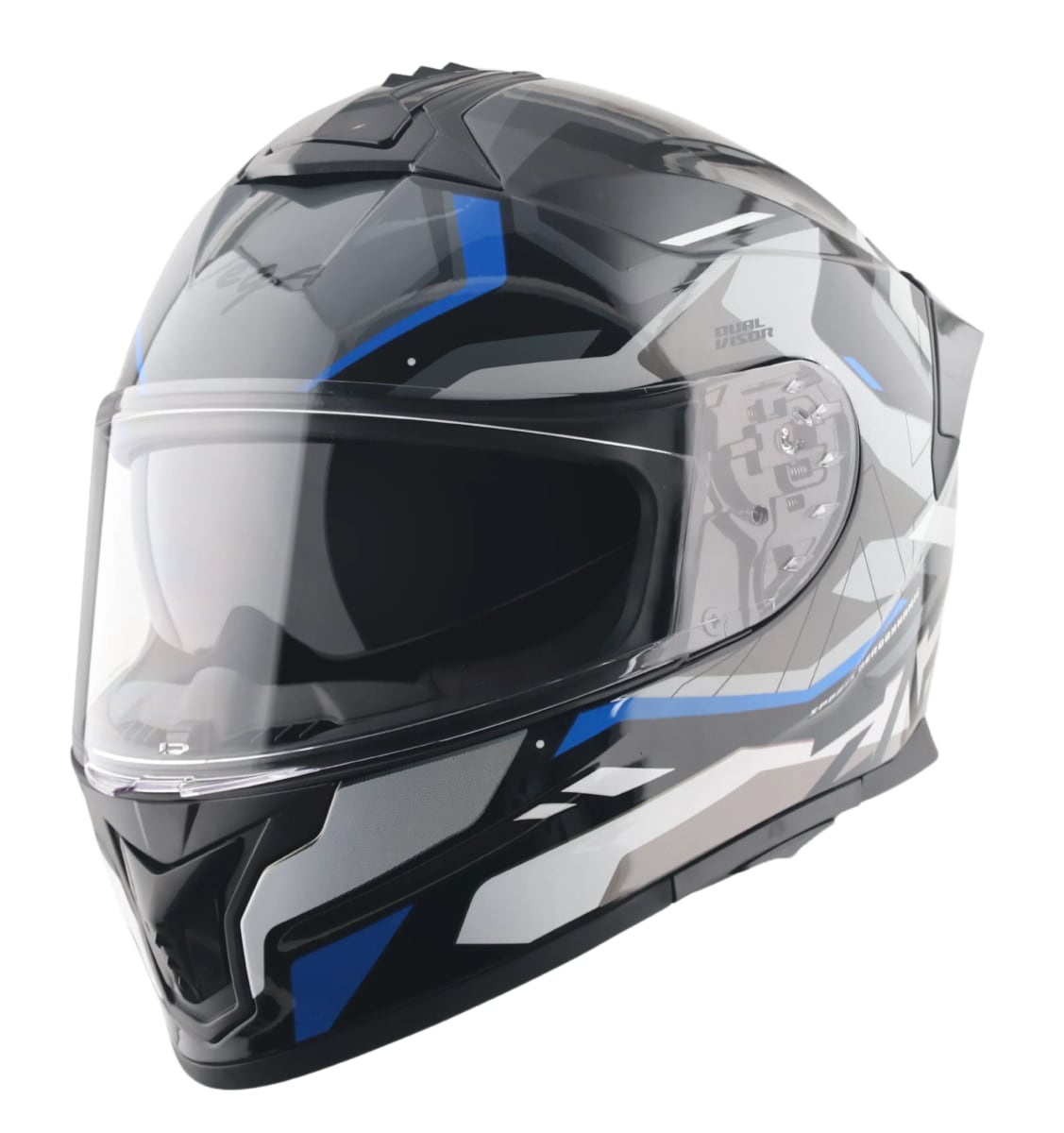 VEGA დახურული ჩაფხუტი ZAP DV VOLT GLOSS BLACK BLUE, ფოტო 1