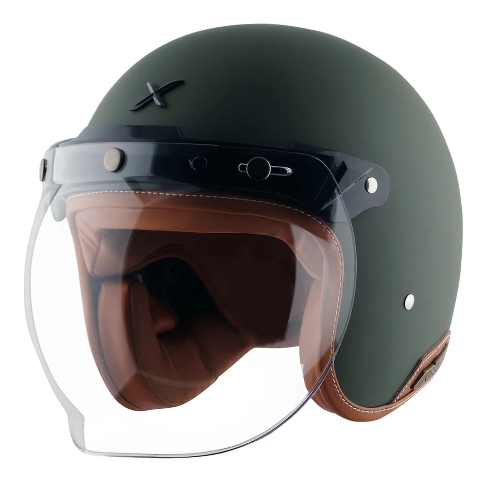 AXOR RETRO JET ღია ჩაფხუტი DULL BATTLE GREEN, ფოტო 1