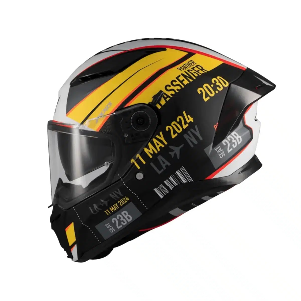 AXXIS დახურული ჩაფხუტი PANTHER SV PASSENGER MATT BLACK YELLOW, ფოტო 1