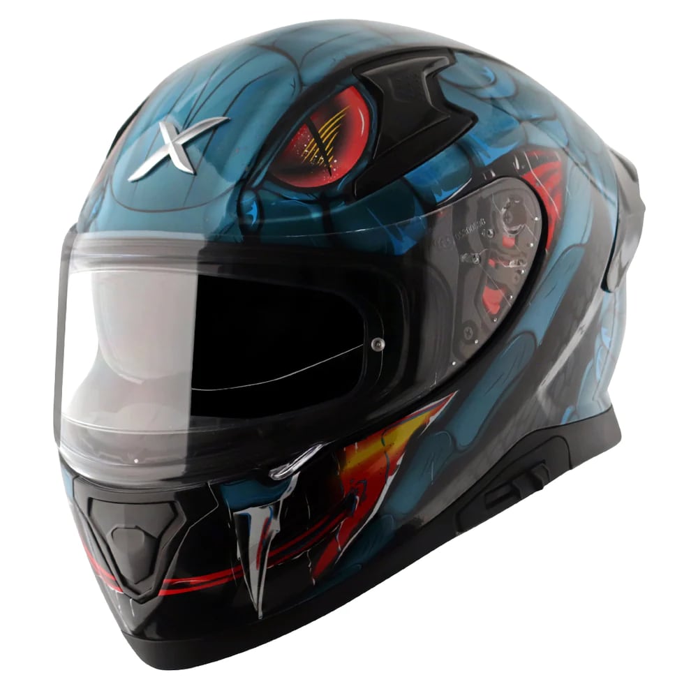 AXOR APEX Venomous Gloss Black Blue დახურული ჩაფხუტი, ფოტო 1