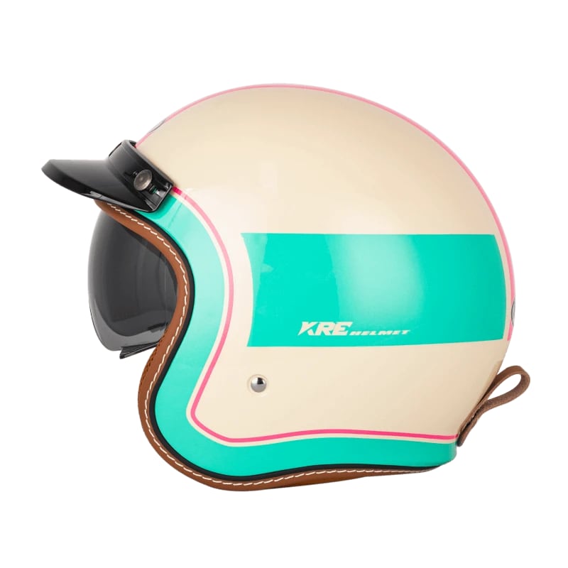 SOMAN ღია ჩაფხუტი KT67 WHITE GREEN PINK PHANTOM, ფოტო 1