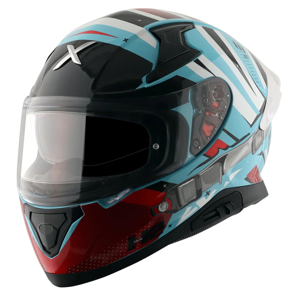 AXOR APEX Hex-2 Blue Red დახურული ჩაფხუტი, ფოტო 1
