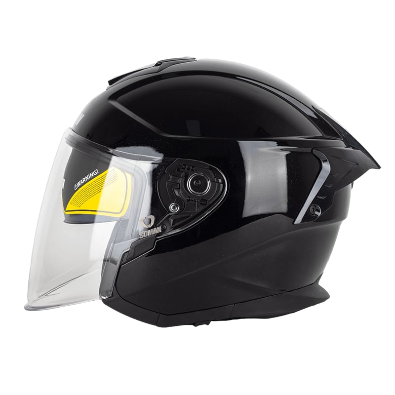SOMAN ღია ჩაფხუტი SM523 GLOSS BLACK, ფოტო 1