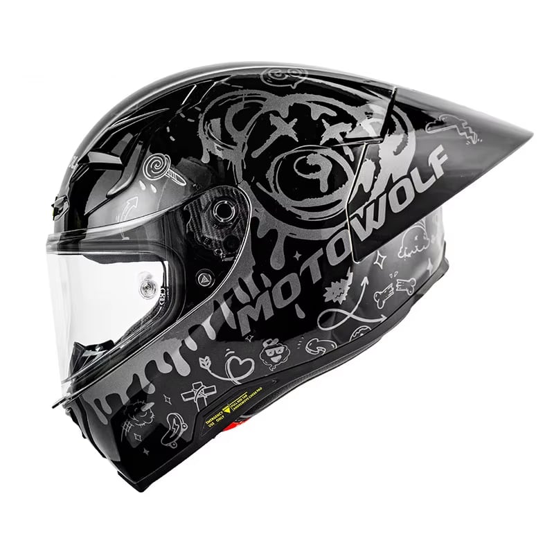 MOTOWOLF დახურული ჩაფხუტი BLACK GREY, ფოტო 1